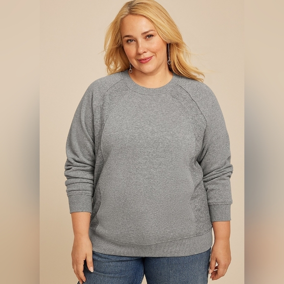 NWT Studio Y Heather Gray Pullover 2X - Picture 1 of 6